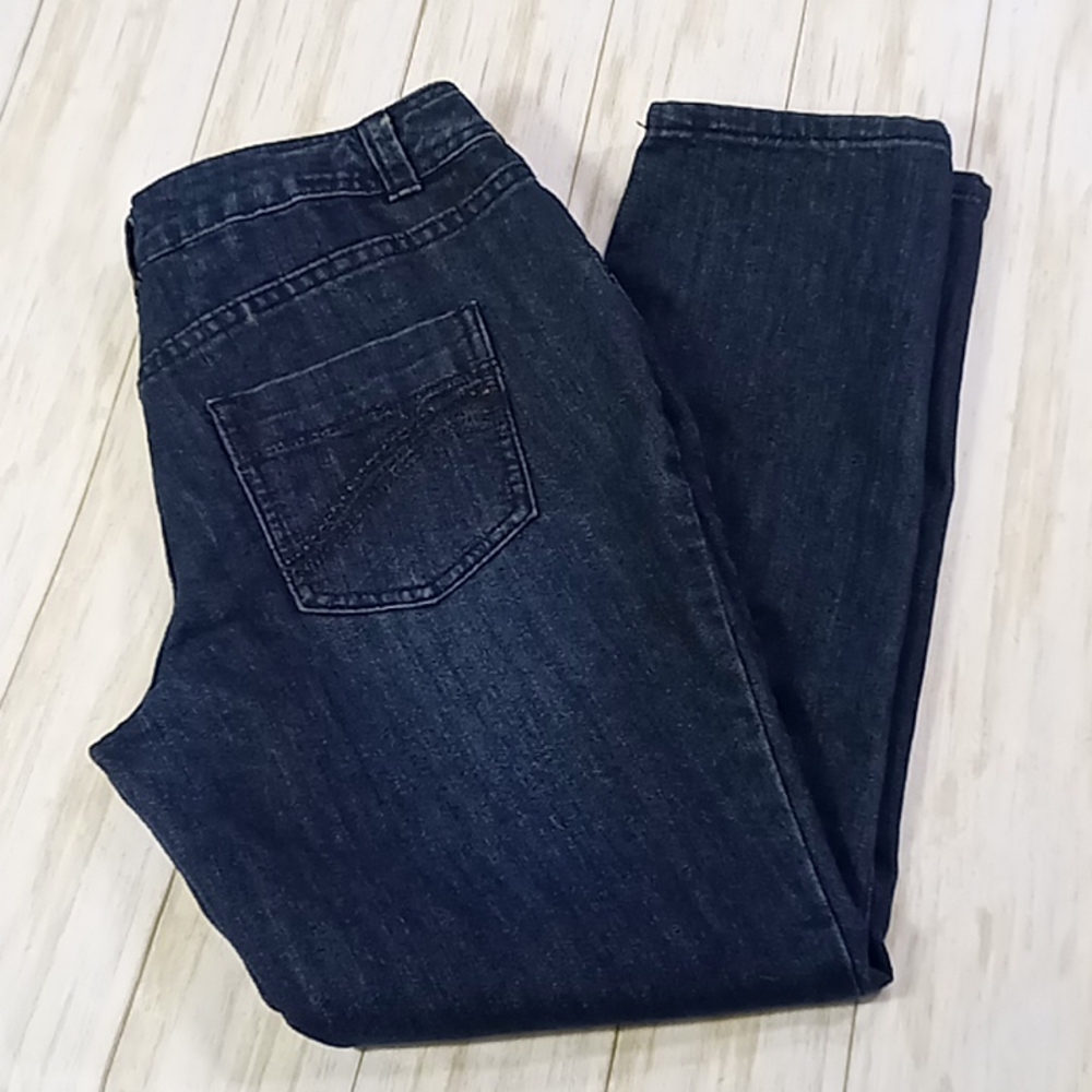 Christopher & Banks Petite Curvy Straight Leg Blue Jeans Size 6P
